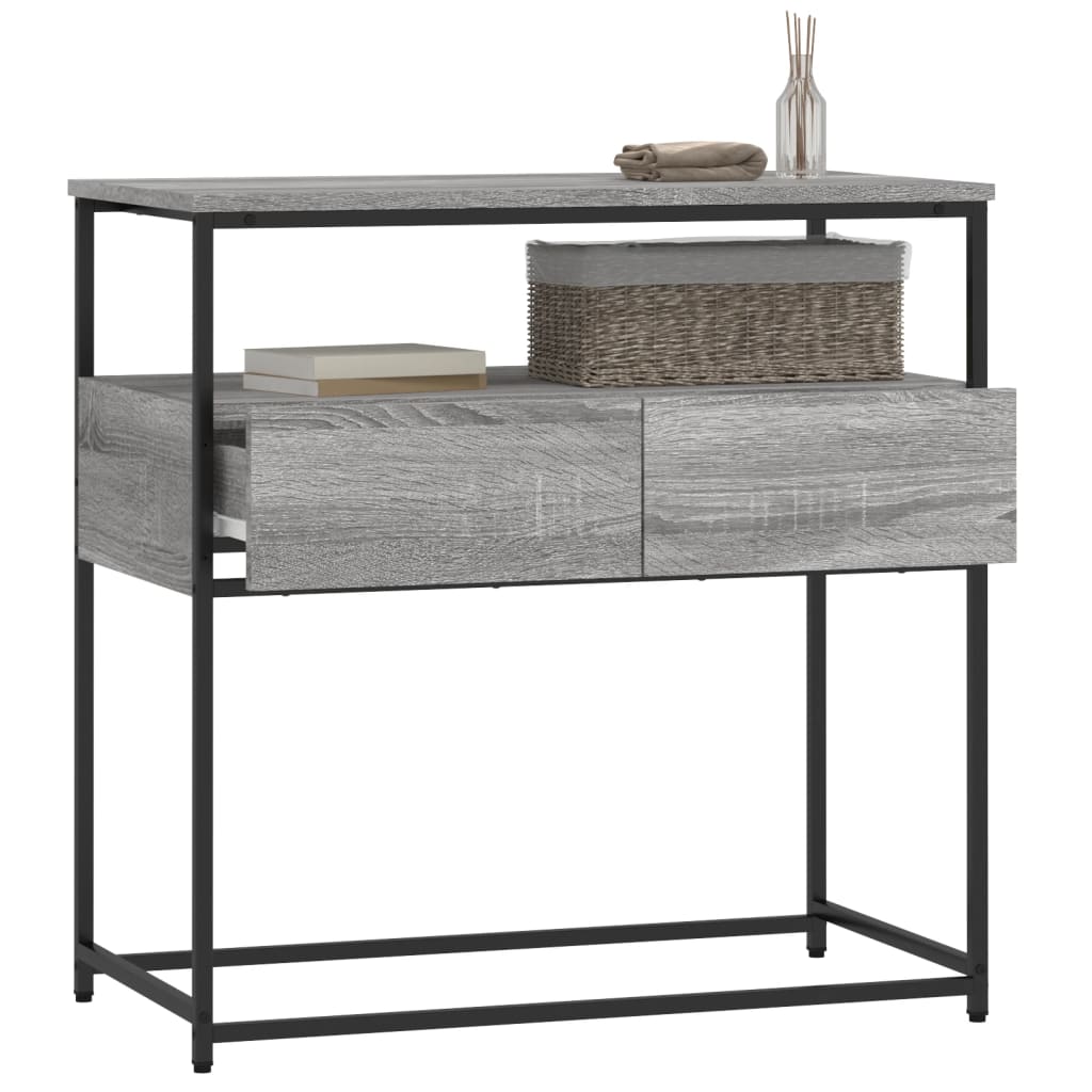 Mesa consola 75x40x75 cm derivados de madeira cinzento sonoma - Image 3