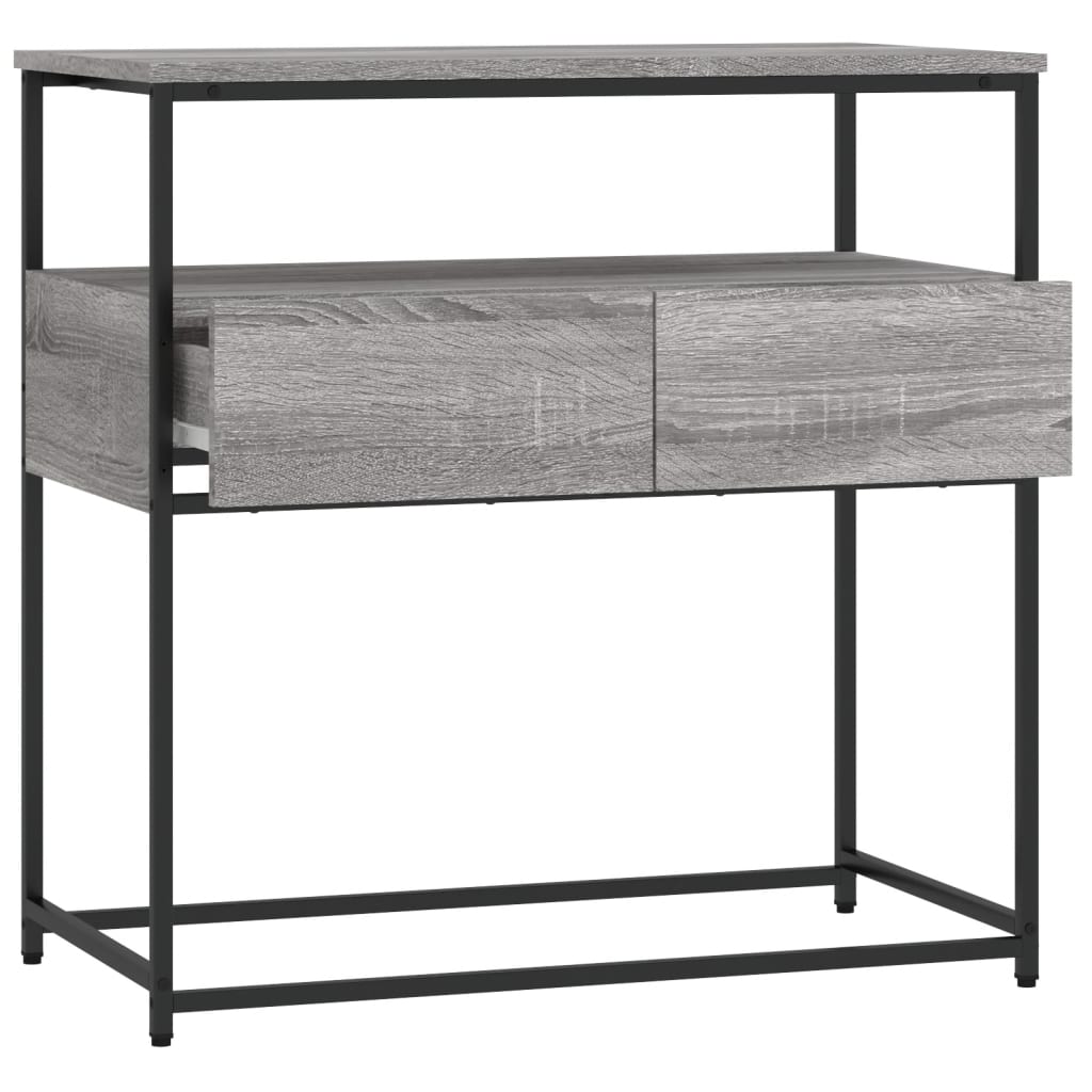 Mesa consola 75x40x75 cm derivados de madeira cinzento sonoma - Image 4