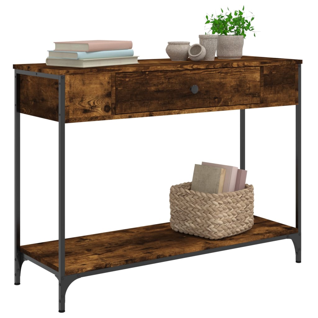 Mesa consola 100x34,5x75cm derivados de madeira carvalho fumado - Image 2
