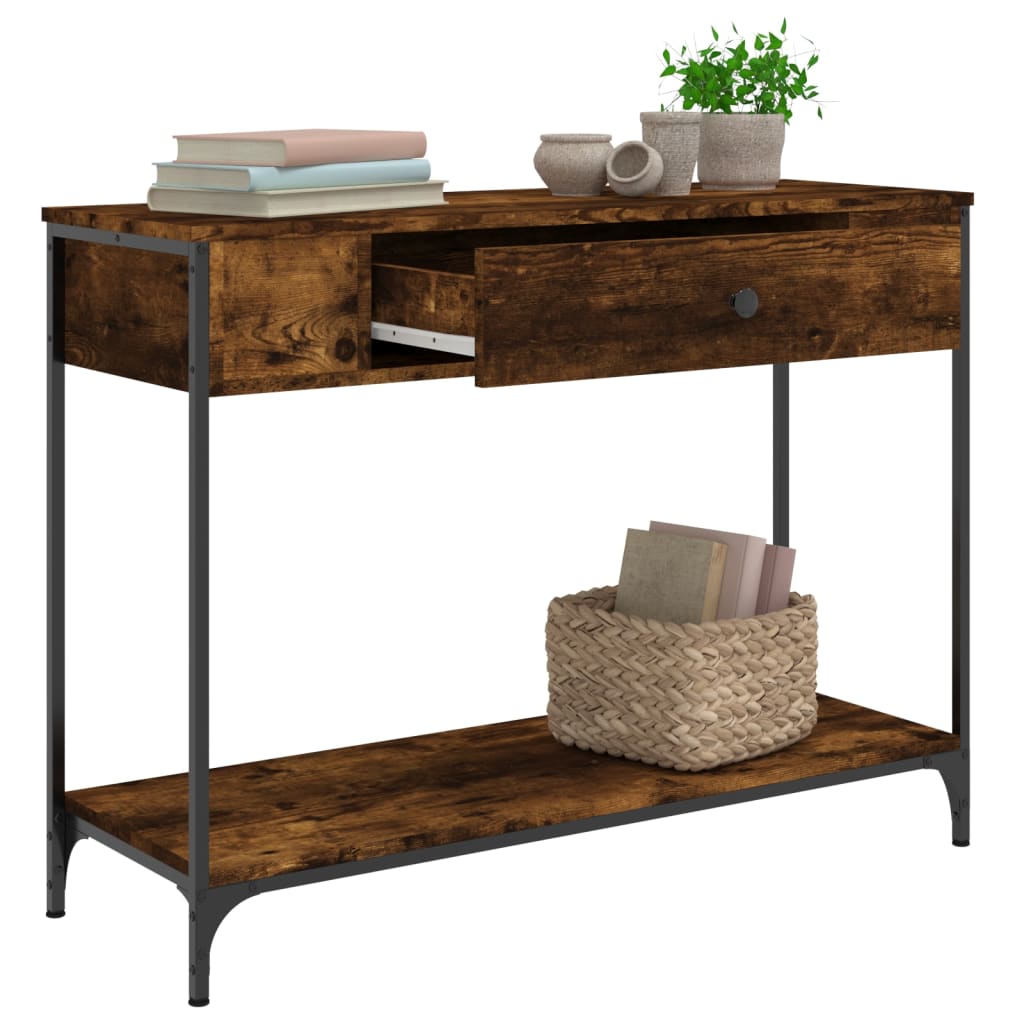 Mesa consola 100x34,5x75cm derivados de madeira carvalho fumado - Image 3