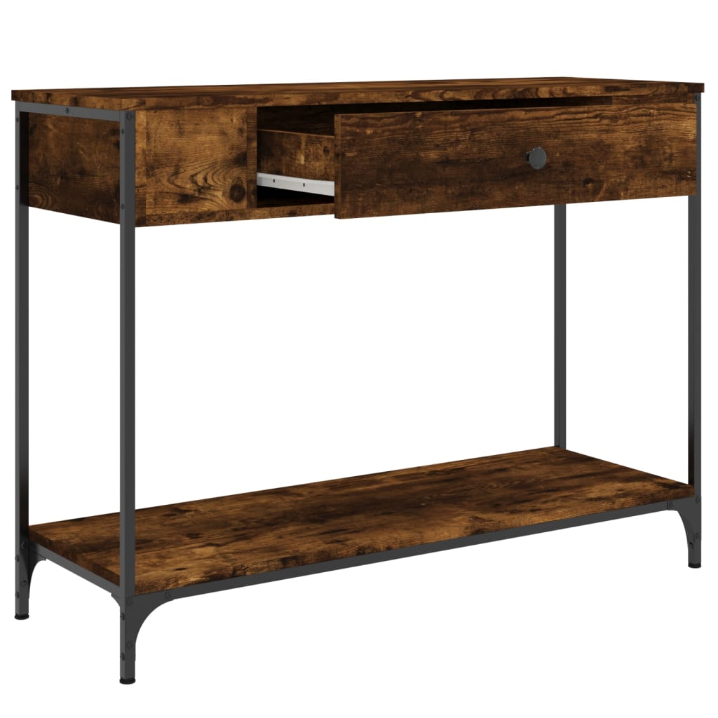 Mesa consola 100x34,5x75cm derivados de madeira carvalho fumado - Image 4