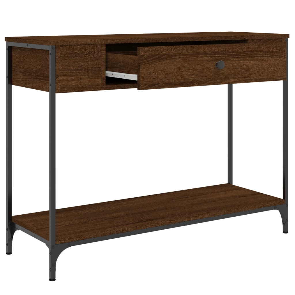 Mesa consola 100x34,5x75 cm derivados madeira carvalho castanho - Image 4