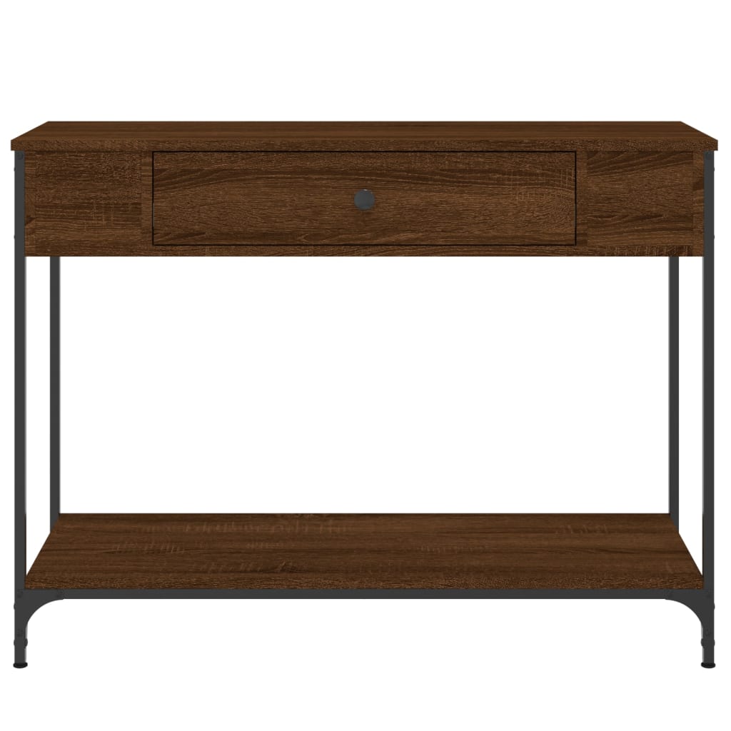 Mesa consola 100x34,5x75 cm derivados madeira carvalho castanho - Image 5