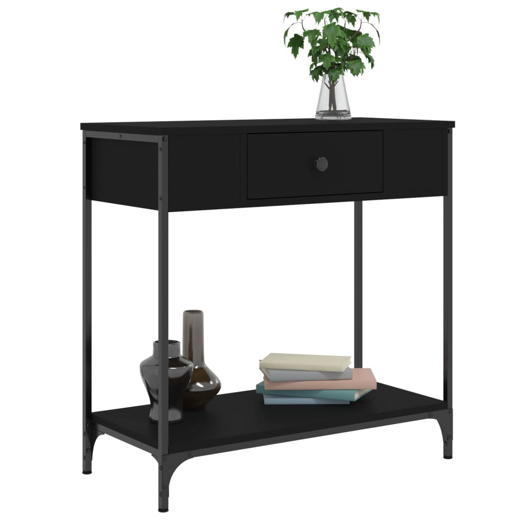 Mesa consola 75x34,5x75 cm derivados de madeira preto - Image 2