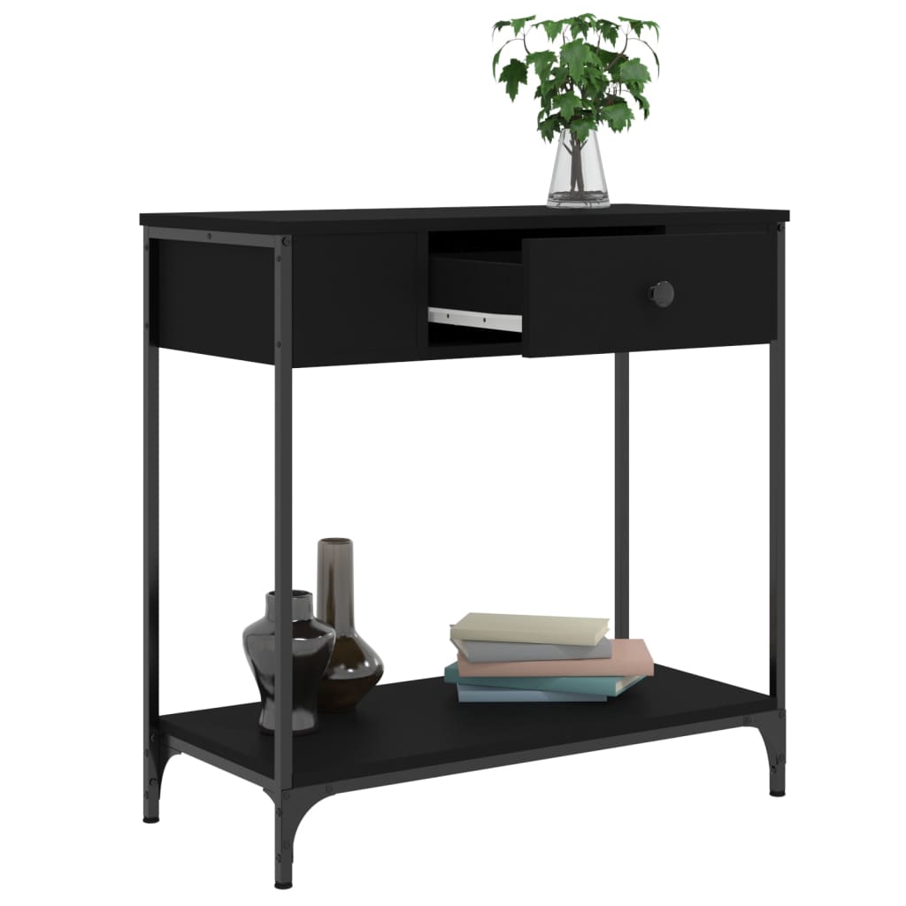 Mesa consola 75x34,5x75 cm derivados de madeira preto - Image 3