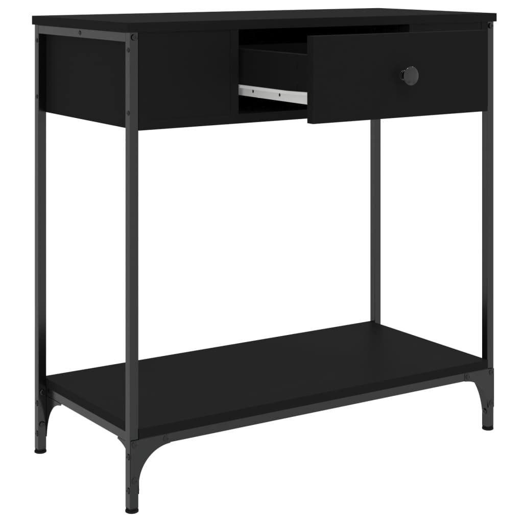 Mesa consola 75x34,5x75 cm derivados de madeira preto - Image 4