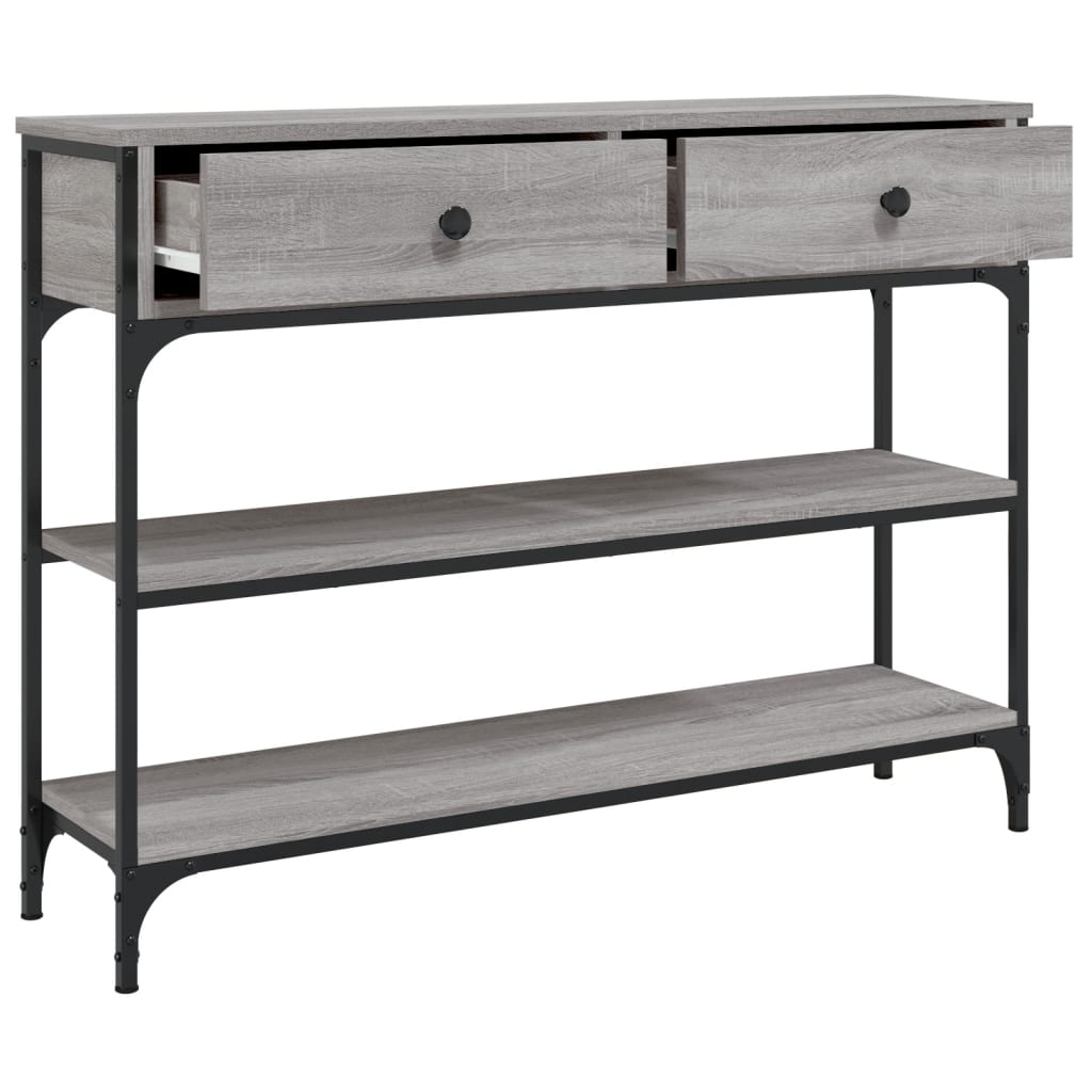 Mesa consola 100x25x75 cm derivados de madeira cinzento sonoma - Image 4