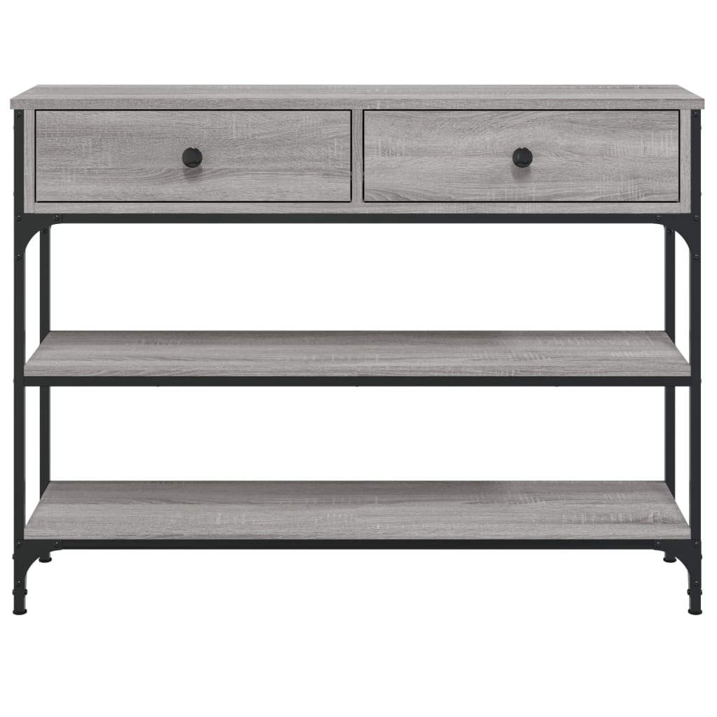 Mesa consola 100x25x75 cm derivados de madeira cinzento sonoma - Image 5