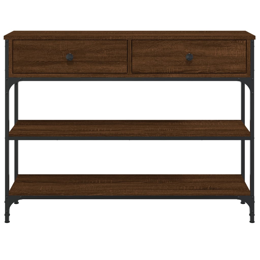 Mesa consola 100x25x75 cm derivados madeira carvalho castanho - Image 5