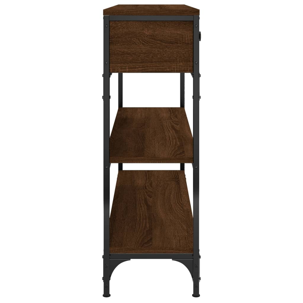 Mesa consola 100x25x75 cm derivados madeira carvalho castanho - Image 6