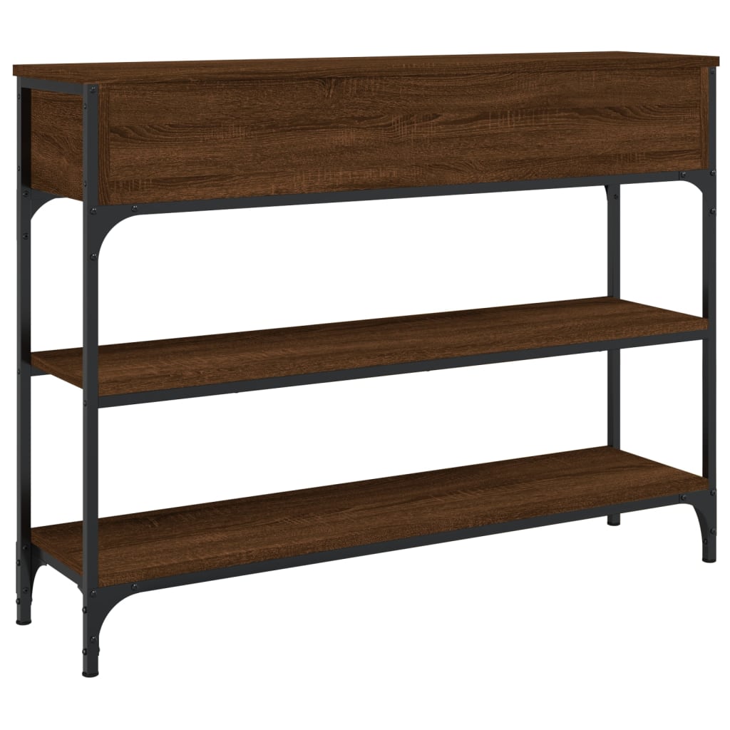 Mesa consola 100x25x75 cm derivados madeira carvalho castanho - Image 7