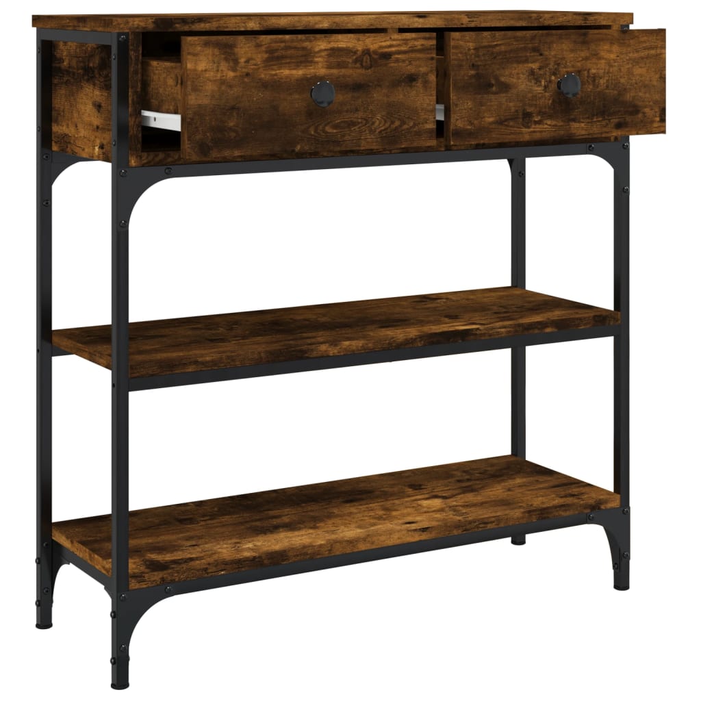 Mesa consola 72,5x25x75 cm derivados de madeira carvalho fumado - Image 4
