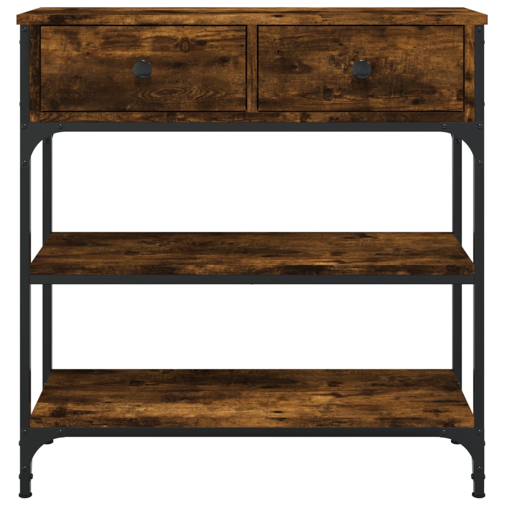 Mesa consola 72,5x25x75 cm derivados de madeira carvalho fumado - Image 5