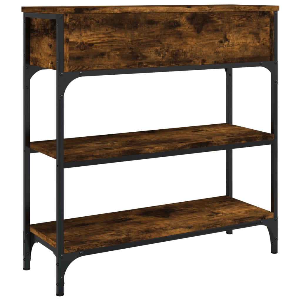 Mesa consola 72,5x25x75 cm derivados de madeira carvalho fumado - Image 7