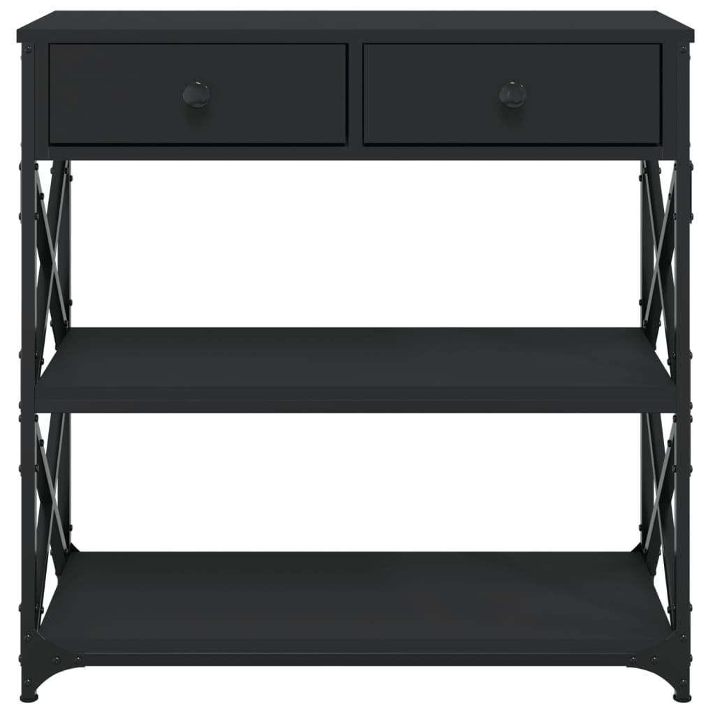 Mesa consola 75x28x75 cm derivados de madeira preto - Image 5