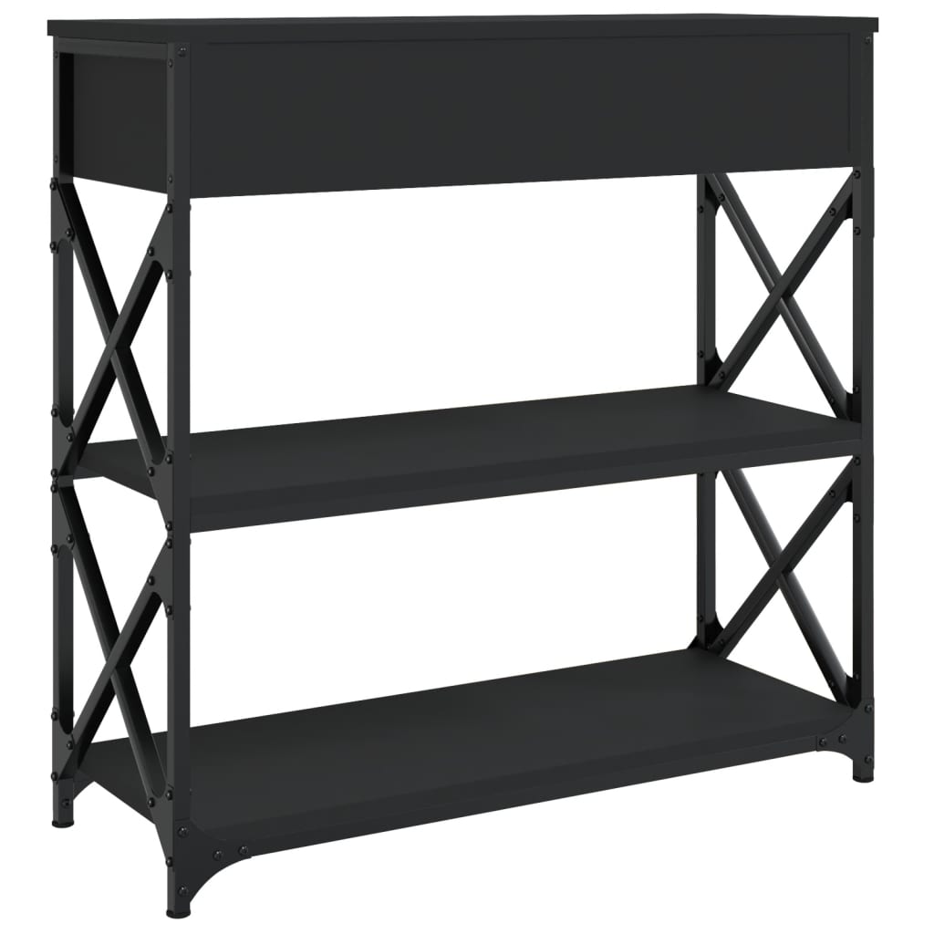 Mesa consola 75x28x75 cm derivados de madeira preto - Image 7