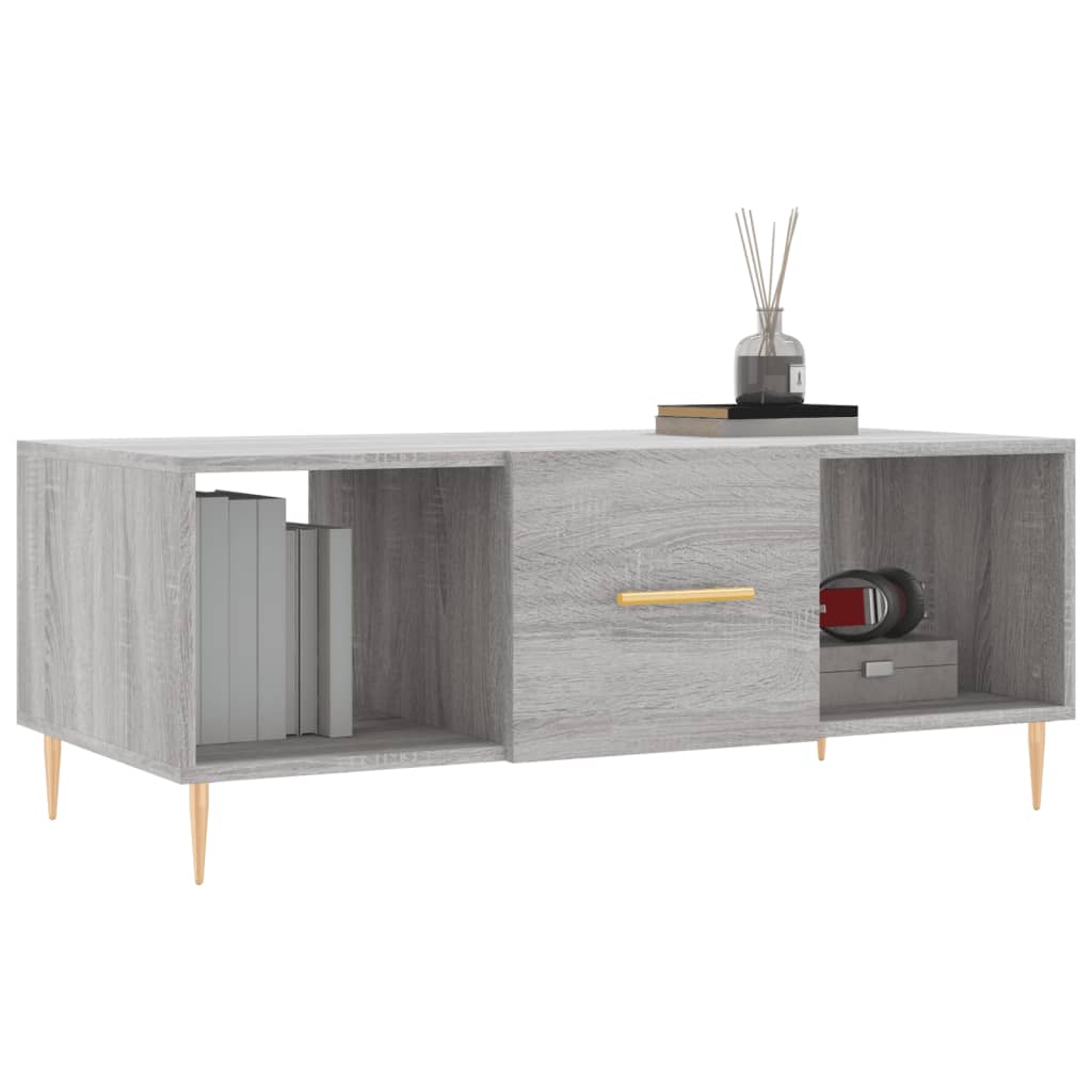 Mesa de centro 102x50x40cm derivados de madeira cinzento sonoma - Image 2