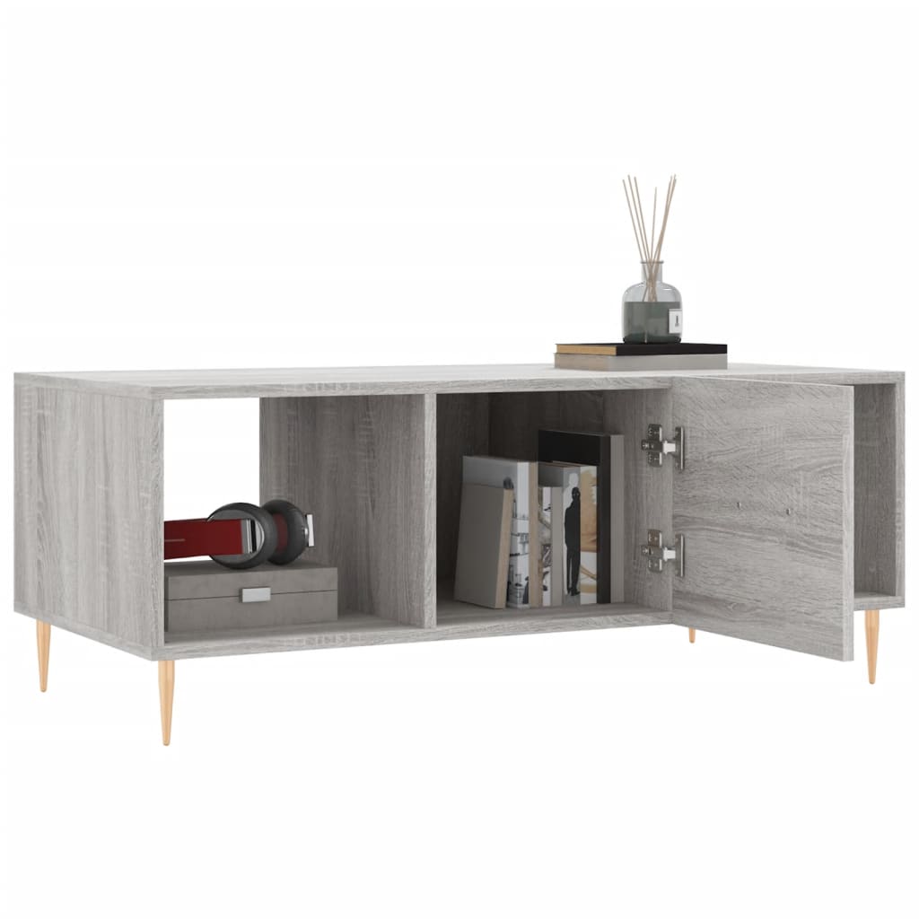 Mesa de centro 102x50x40cm derivados de madeira cinzento sonoma - Image 3