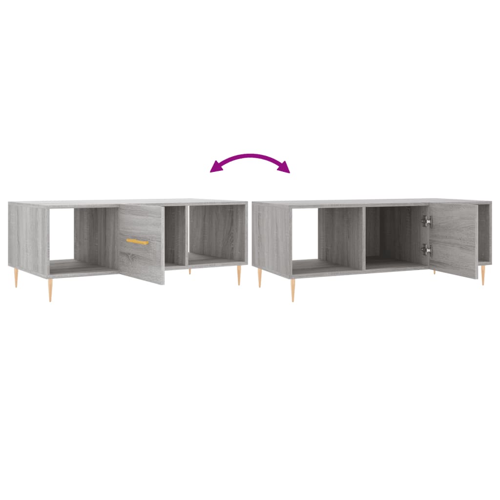 Mesa de centro 102x50x40cm derivados de madeira cinzento sonoma - Image 8