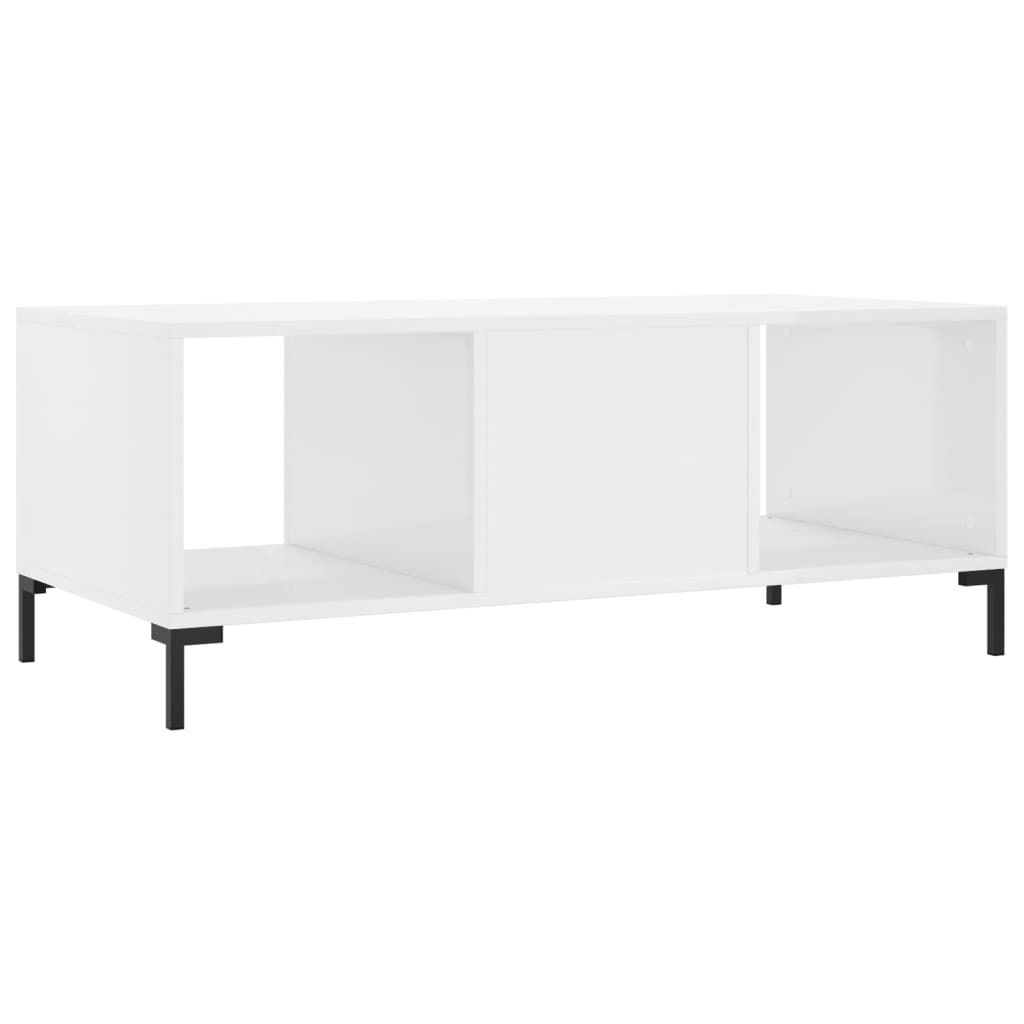 Mesa de centro 102x50x40 cm madeira processada branco brilhante - Image 7