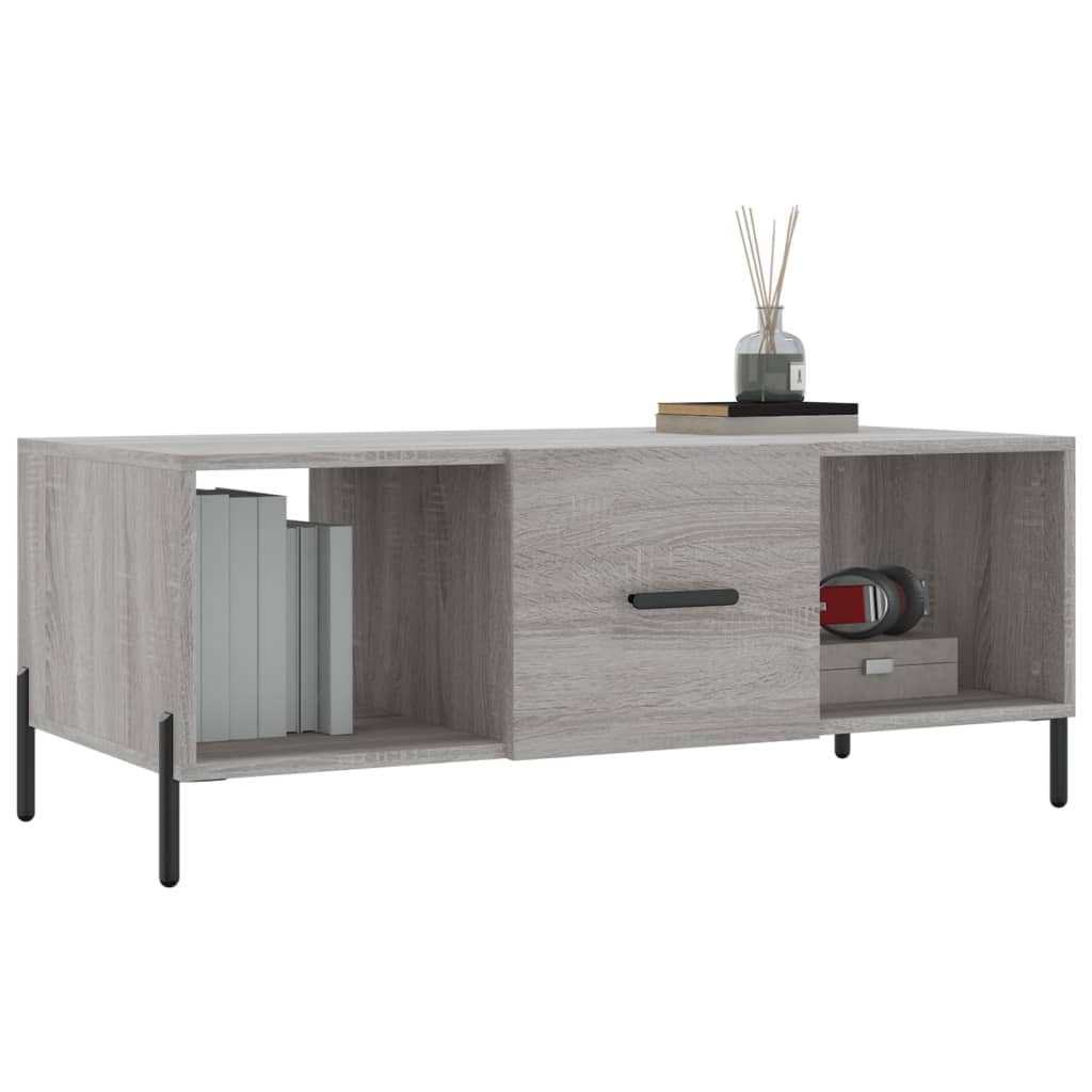 Mesa de centro 102x50x40cm derivados de madeira cinzento sonoma - Image 2