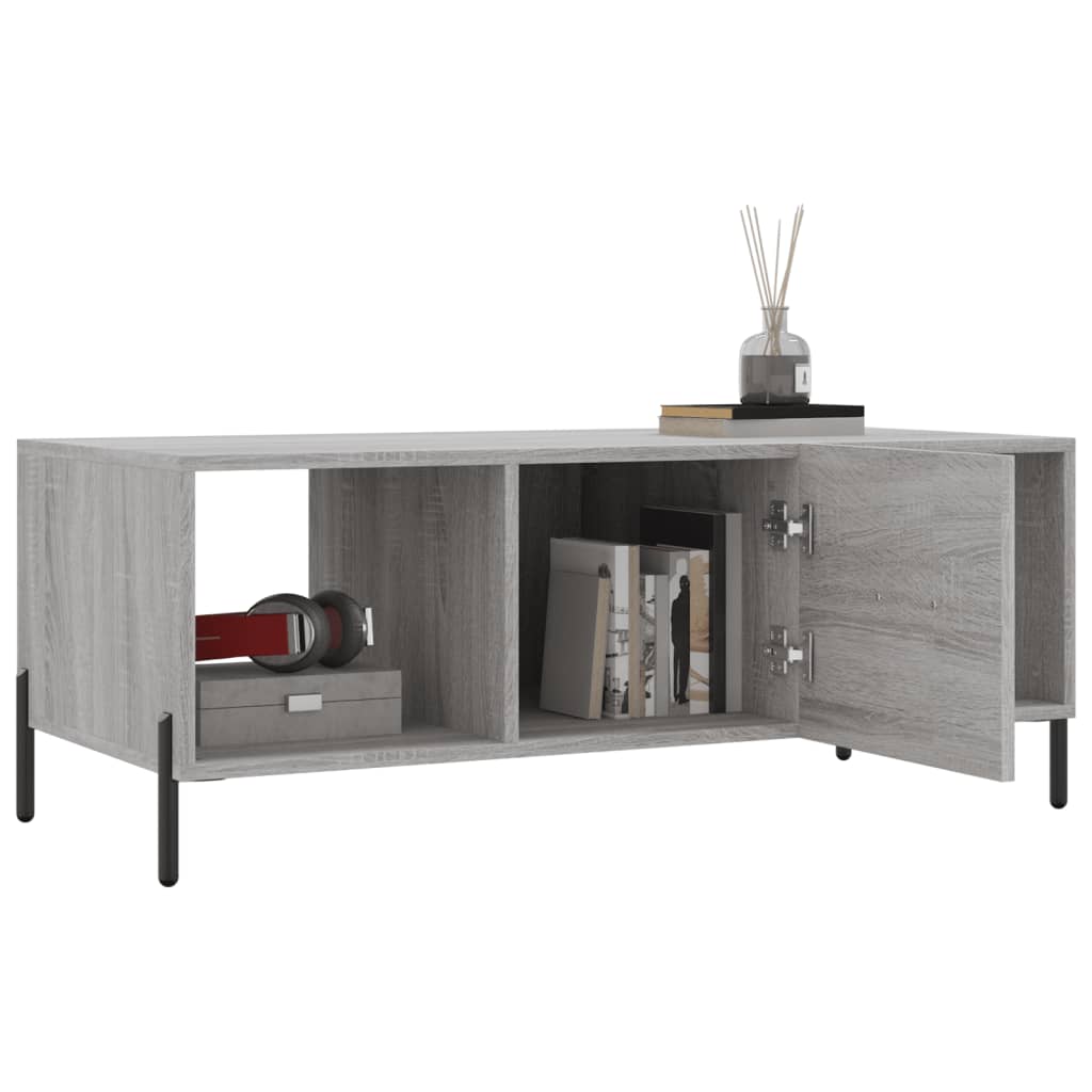 Mesa de centro 102x50x40cm derivados de madeira cinzento sonoma - Image 3