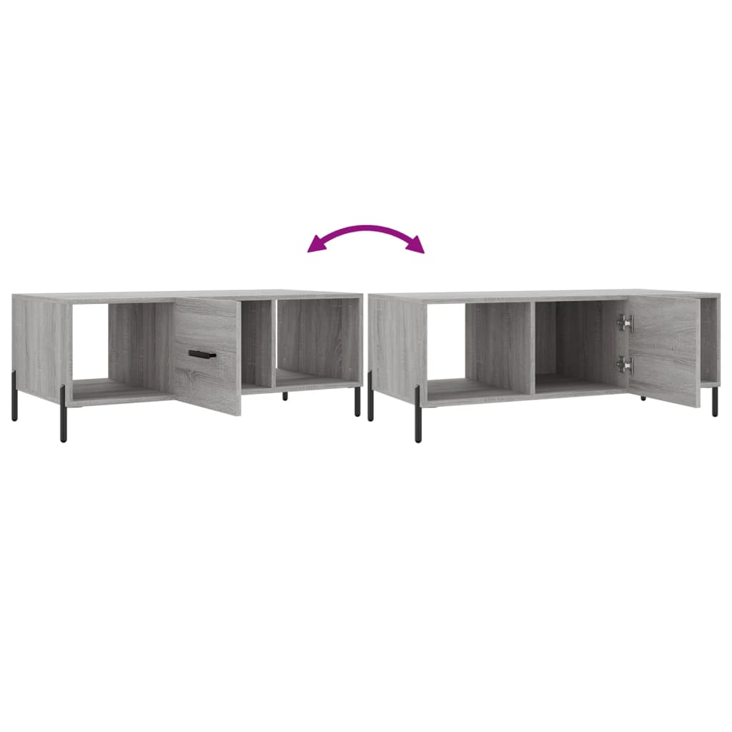 Mesa de centro 102x50x40cm derivados de madeira cinzento sonoma - Image 8