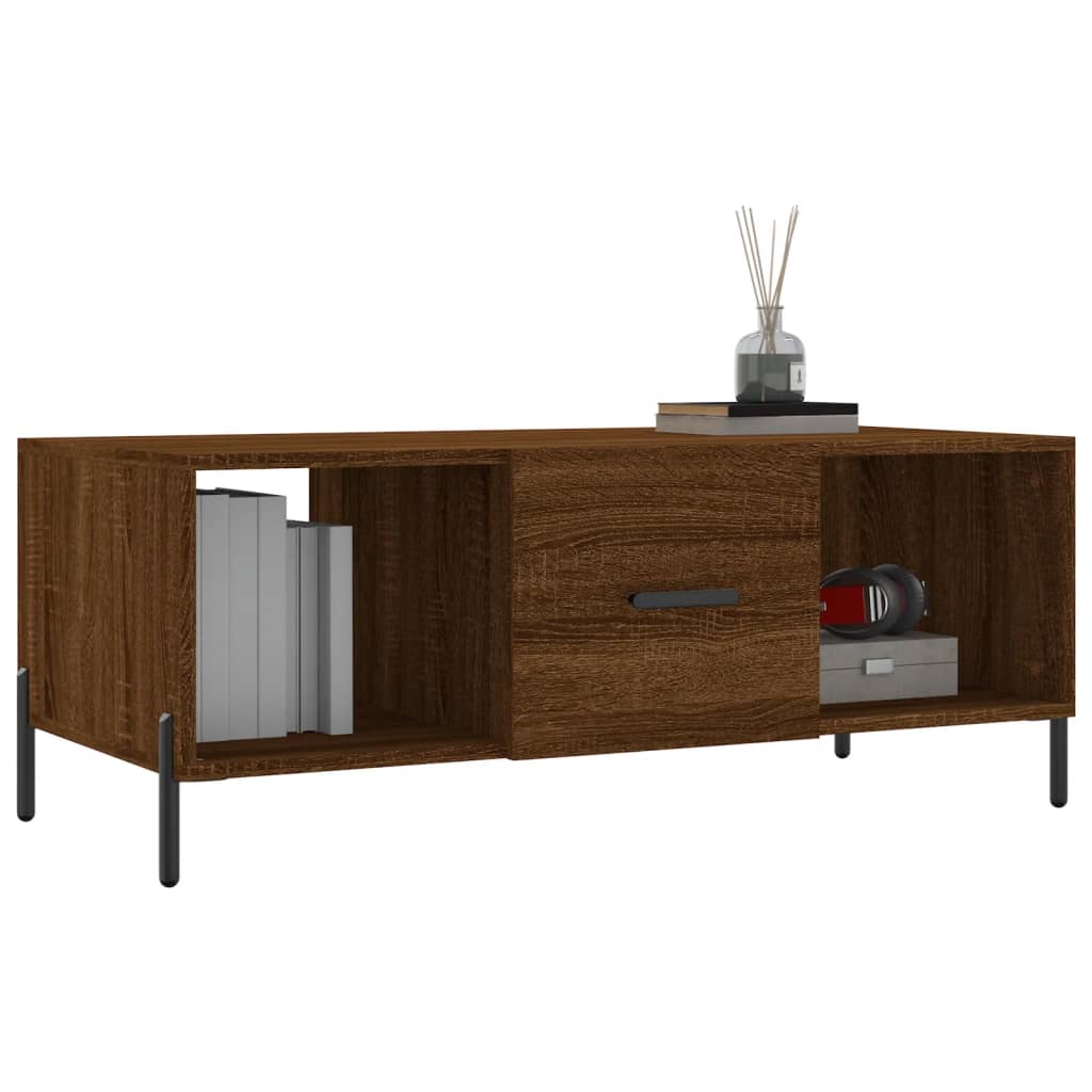Mesa de centro 102x50x40 cm derivados madeira carvalho castanho - Image 2