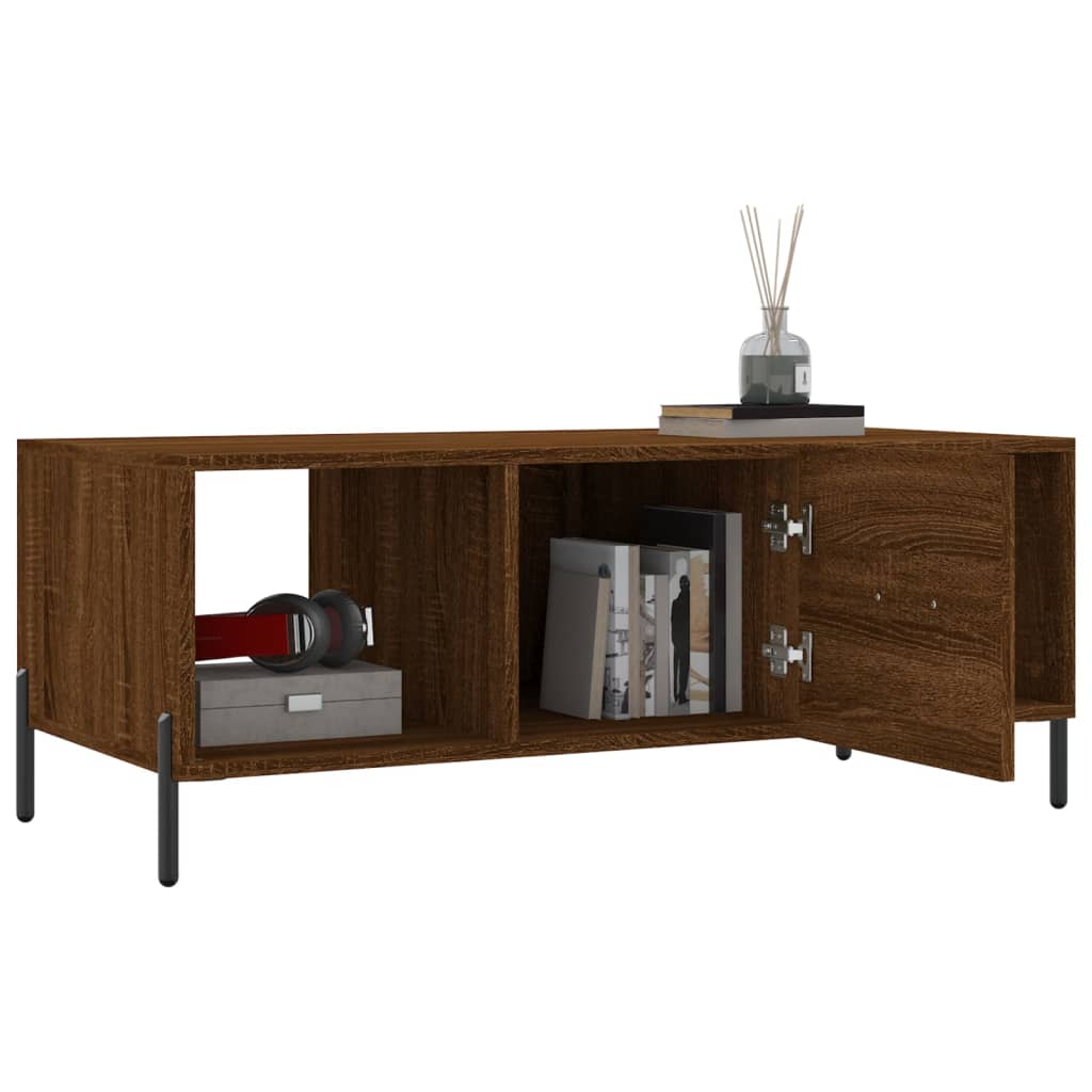 Mesa de centro 102x50x40 cm derivados madeira carvalho castanho - Image 3