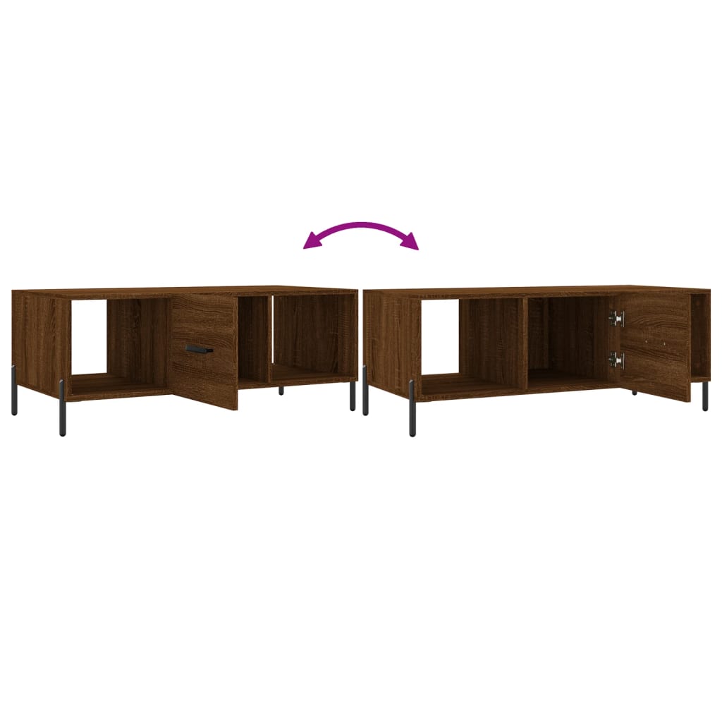 Mesa de centro 102x50x40 cm derivados madeira carvalho castanho - Image 8