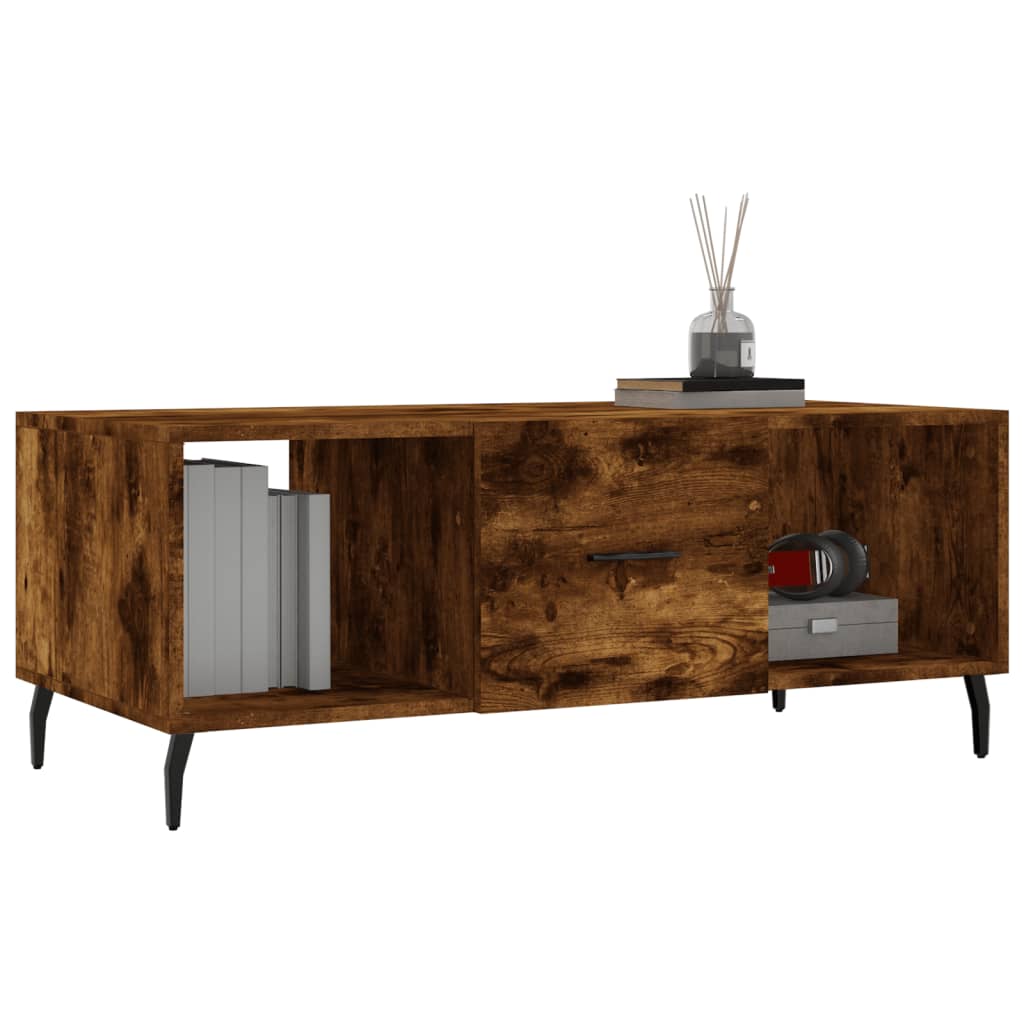 Mesa de centro 102x50x40 cm derivados madeira carvalho fumado - Image 2