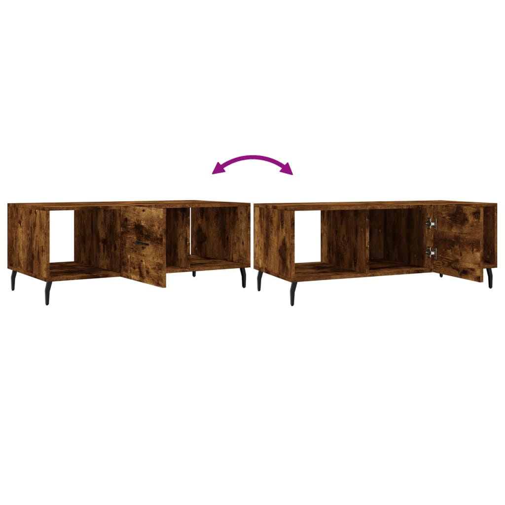 Mesa de centro 102x50x40 cm derivados madeira carvalho fumado - Image 7