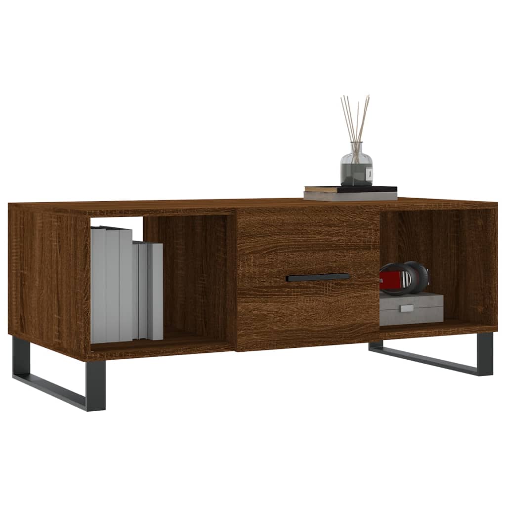Mesa de centro 102x50x40 cm derivados madeira carvalho castanho - Image 2
