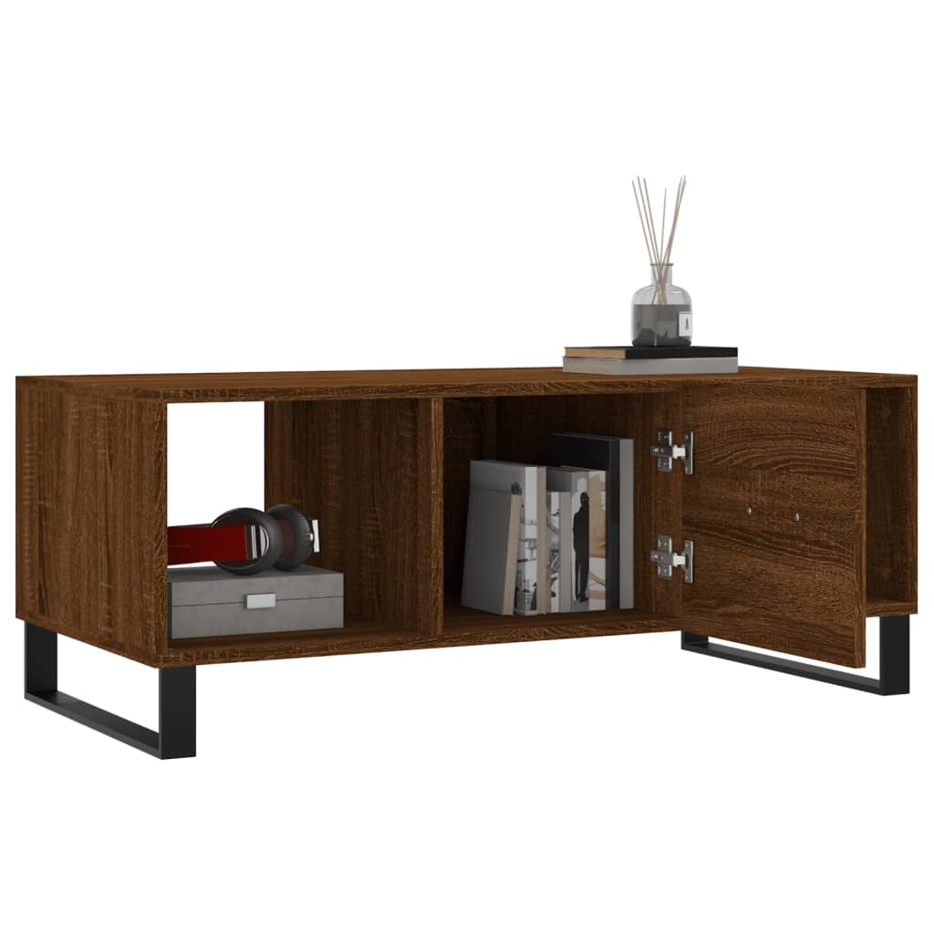 Mesa de centro 102x50x40 cm derivados madeira carvalho castanho - Image 3