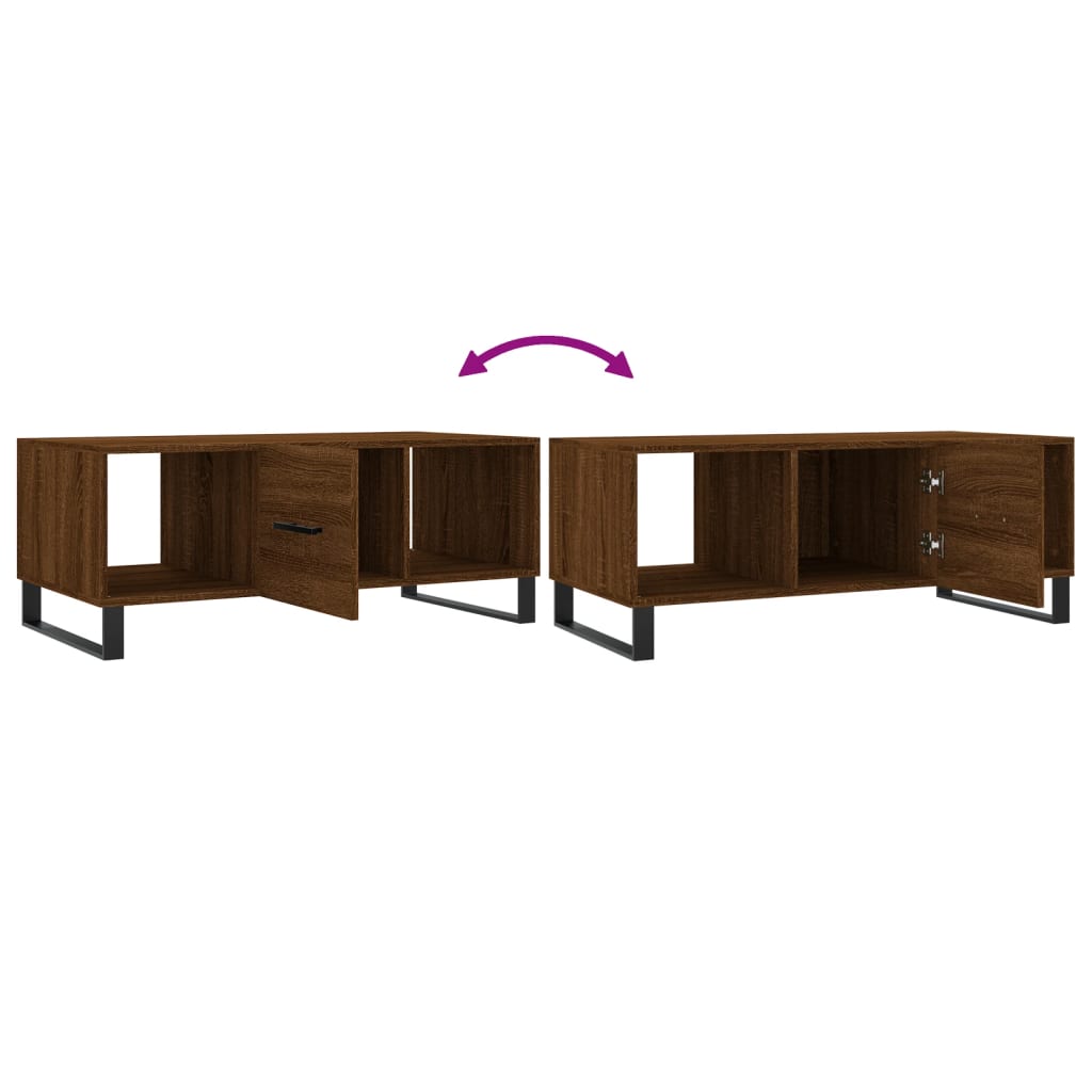 Mesa de centro 102x50x40 cm derivados madeira carvalho castanho - Image 8