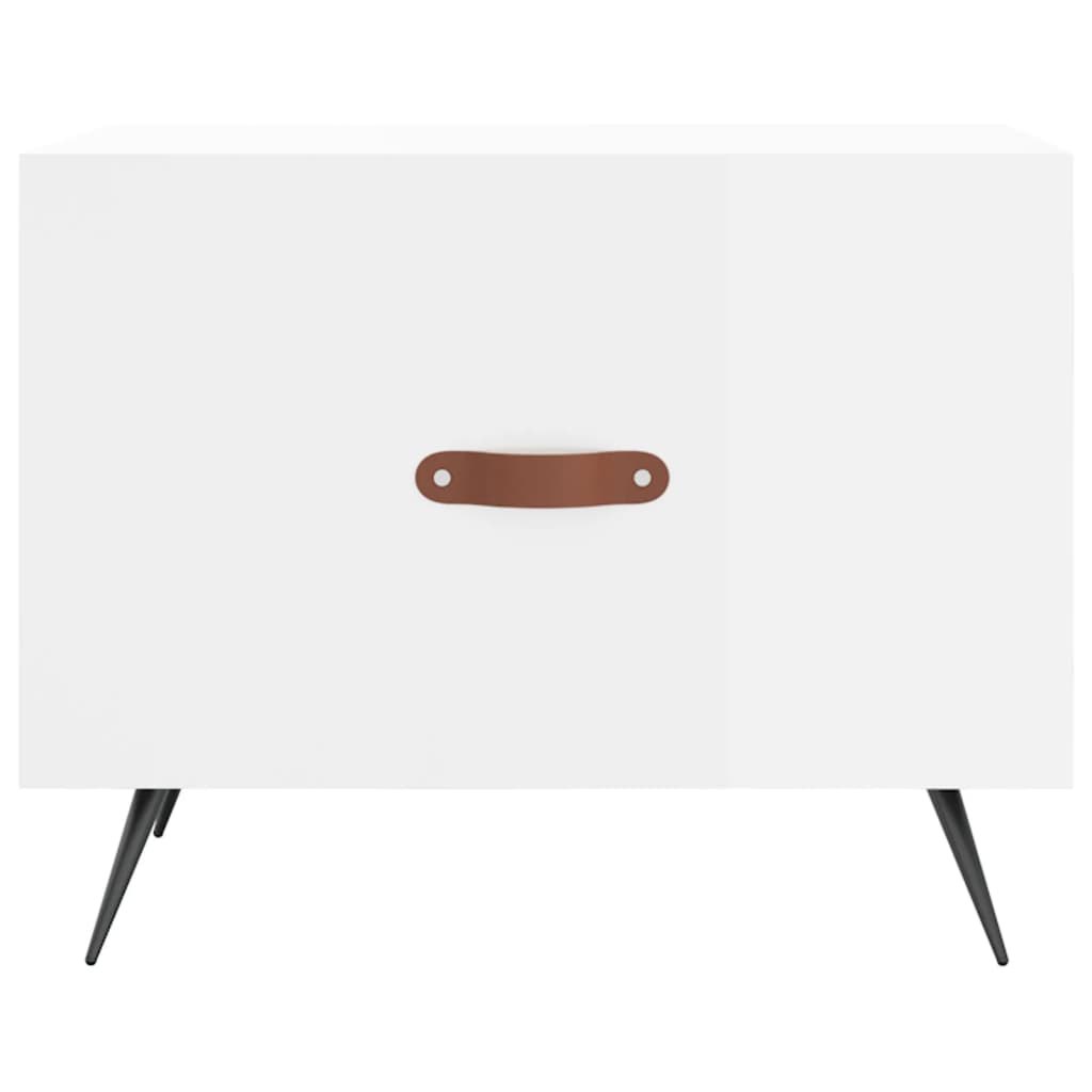 Mesa de centro 50x50x40 cm madeira processada branco brilhante - Image 4