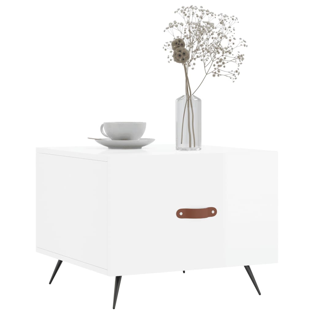 Mesas de centro 2 pcs 50x50x40 cm branco brilhante - Image 2