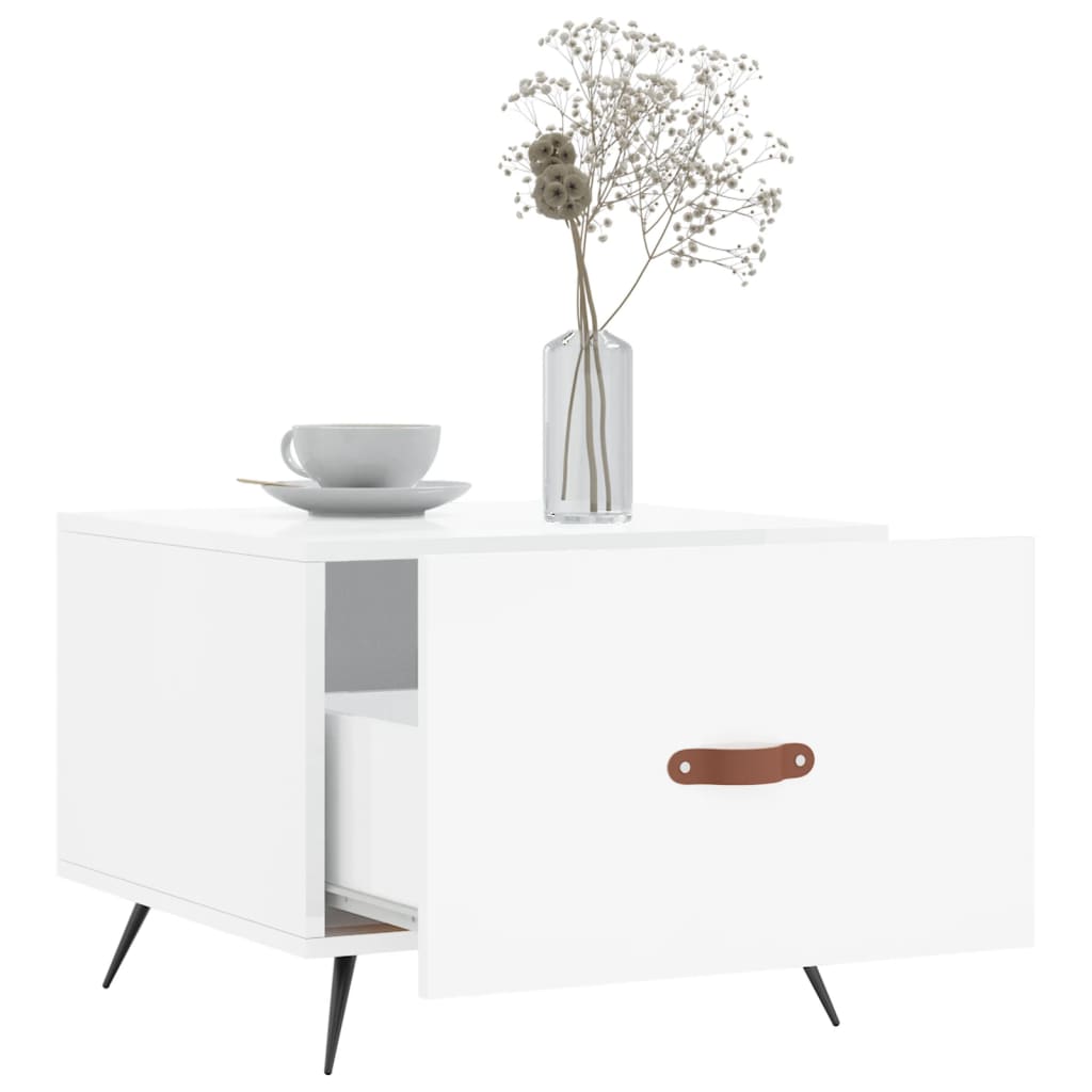 Mesas de centro 2 pcs 50x50x40 cm branco brilhante - Image 3