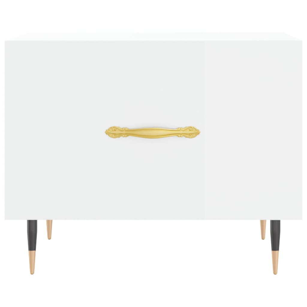 Mesa de centro 50x50x40 cm madeira processada branco brilhante - Image 4