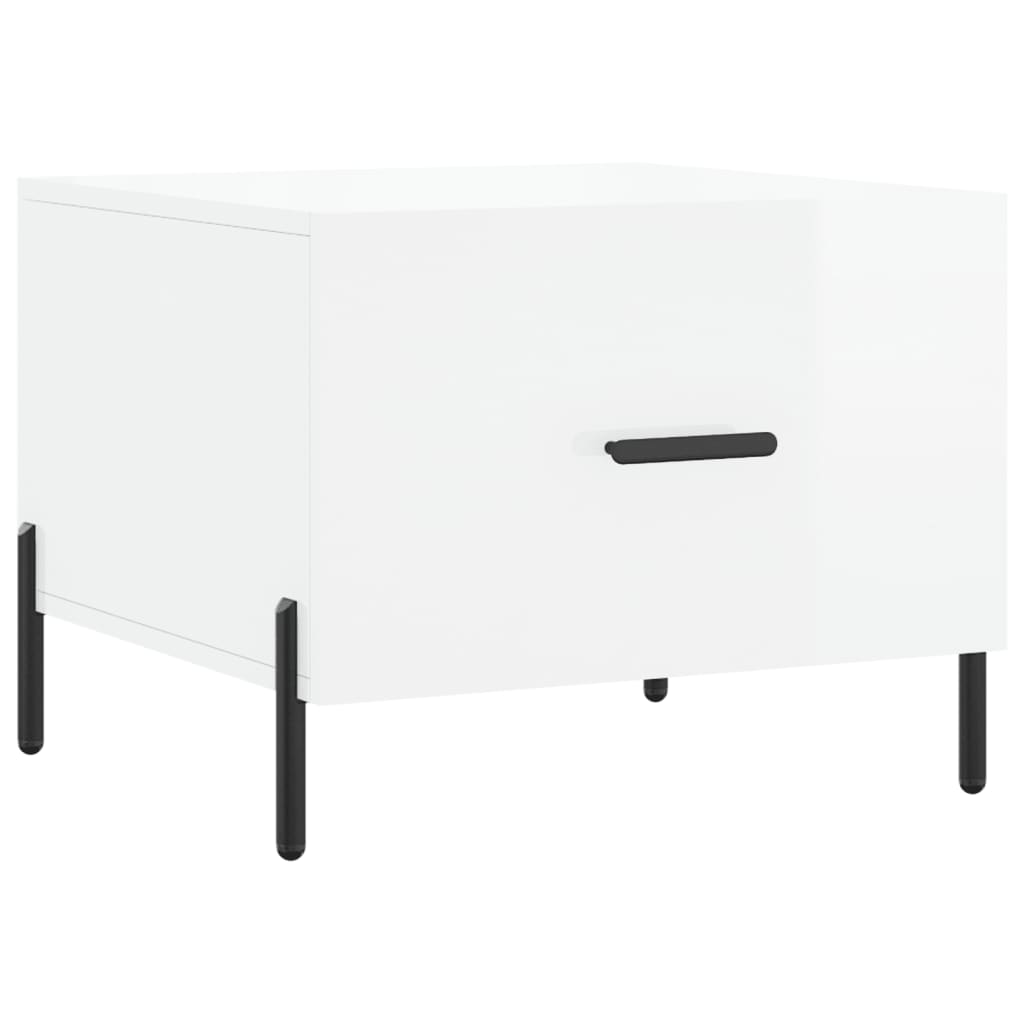 Mesas de centro 2 pcs 50x50x40 cm branco brilhante - Image 4