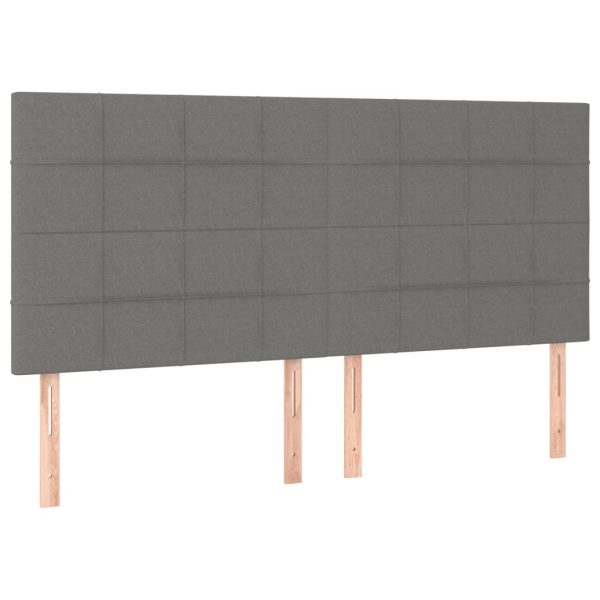 Cama com molas/colchão 200x200 cm tecido cinzento-escuro - Image 4