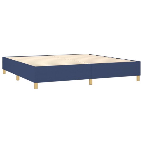 Cama com molas/colchão 200x200 cm tecido azul - Image 3