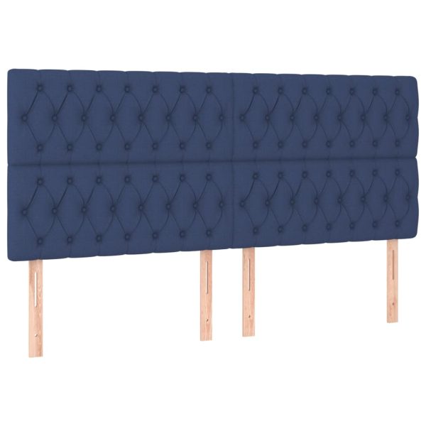 Cama com molas/colchão 200x200 cm tecido azul - Image 4