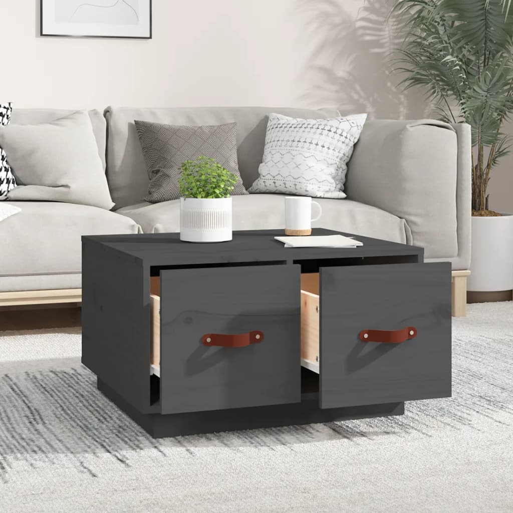 Mesa de centro 60x53x35 cm pinho maciço cinza - Image 2