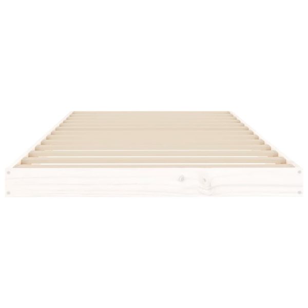 Estrutura de cama 90x200 cm madeira de pinho maciça branco - Image 4