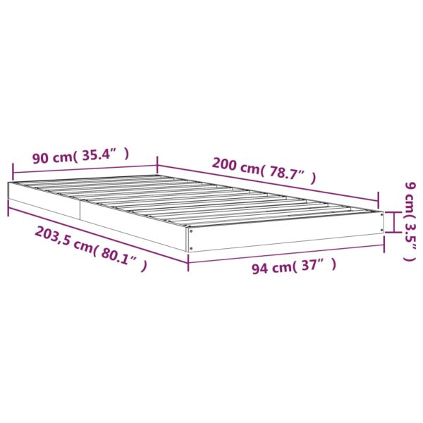 Estrutura de cama 90x200 cm madeira de pinho maciça branco - Image 7