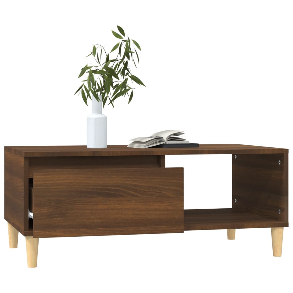 Mesa de centro 90x50x36,5cm derivados madeira carvalho castanho - Image 3