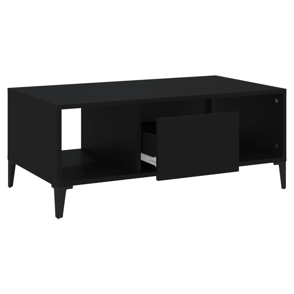Mesa de centro 90x50x36,5 cm derivados de madeira preto - Image 5