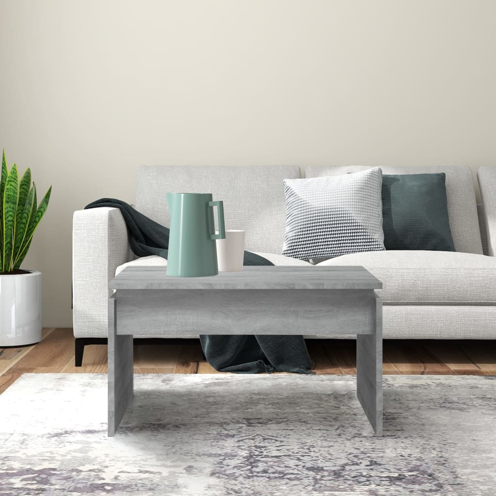 Mesa de centro 68x50x38 cm derivados de madeira cinza sonoma - Image 2