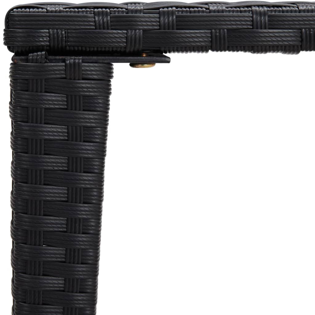 Mesas de encastrar 3 pcs vime PE preto - Image 6